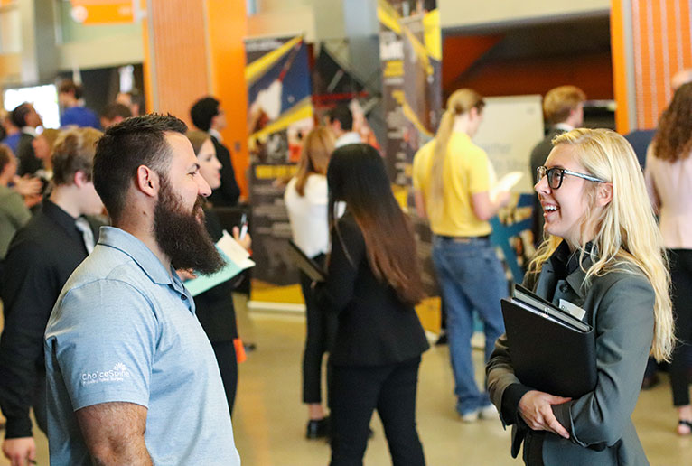 Riley Toll Speaks with reps at Engineering Expo 2019